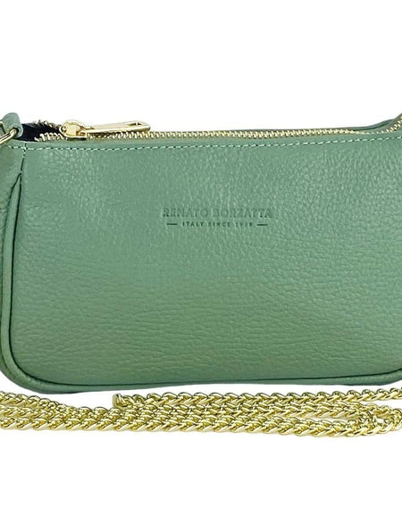 RENATO BORZATTA Mini Bag in Mint Green Genuine Leather