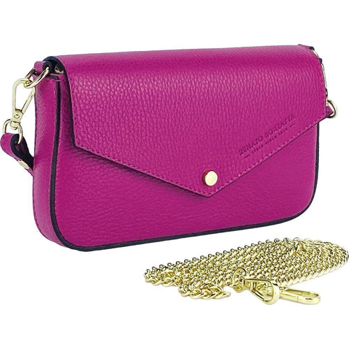 Load image into Gallery viewer, RENATO BORZATTA Small Fuchsia Shoulder Bag with Removable Chain Strap
