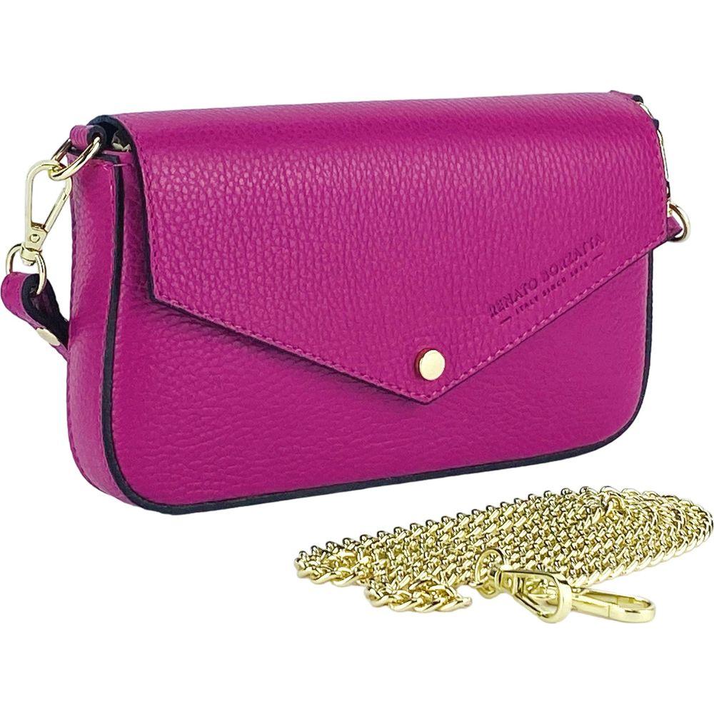 RENATO BORZATTA Small Fuchsia Shoulder Bag with Removable Chain Strap