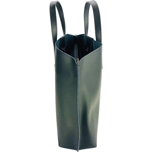 Load image into Gallery viewer, RB1024A  | Borsa Donna a Mano in Vera Pelle Made in Italy con tracolla removibile. Sacca grande interna estraibile. Accessori Canna di Fucile Lucido - Colore Nero - Dimensioni: cm 48x31x11-3
