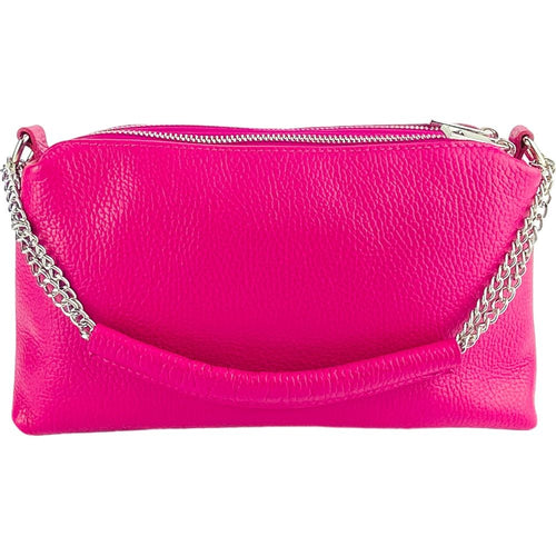 Load image into Gallery viewer, RENATO BORZATTA Luxurious Fuxia Leather Handbag with Double Zip
