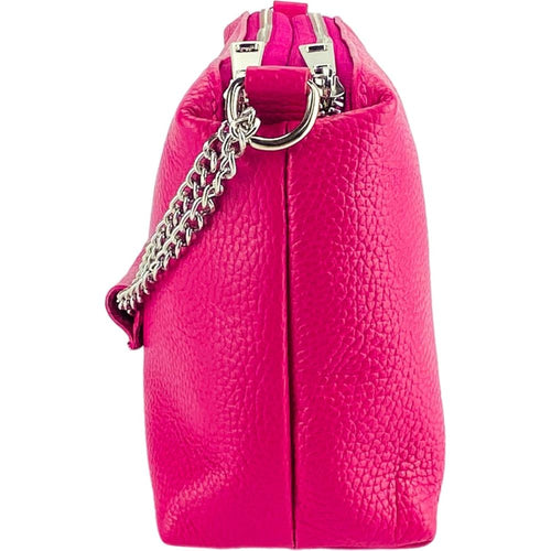 Load image into Gallery viewer, RENATO BORZATTA Luxurious Fuxia Leather Handbag with Double Zip
