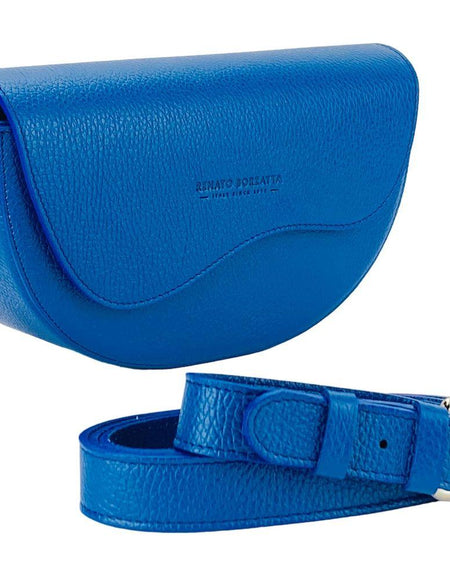 RENATO BORZATTA Royal Blue Italian Leather Crossbody Bag