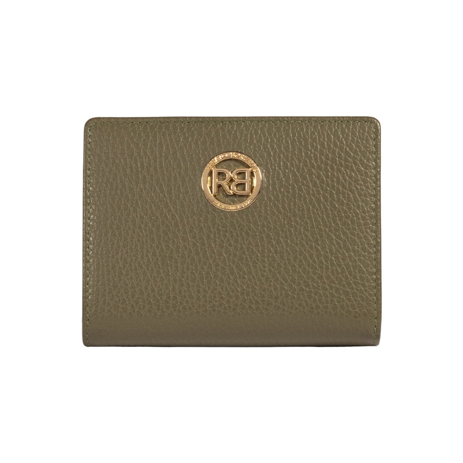 RB1080GAG | Portafogli Donna Made in Italy in Vera Pelle grana Dollaro. Colore Verde Oliva. Dimensioni (da chiuso): cm 13 x 9 x 2,5-0