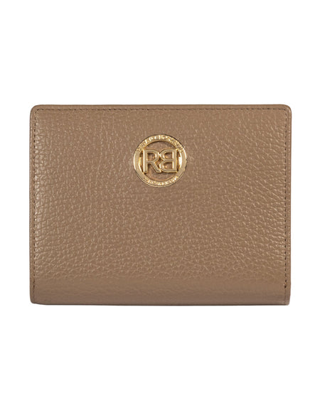 RB1080GAQ | Portafogli Donna Made in Italy in Vera Pelle grana Dollaro. Colore Taupe. Dimensioni (da chiuso): cm 13 x 9 x 2,5-0