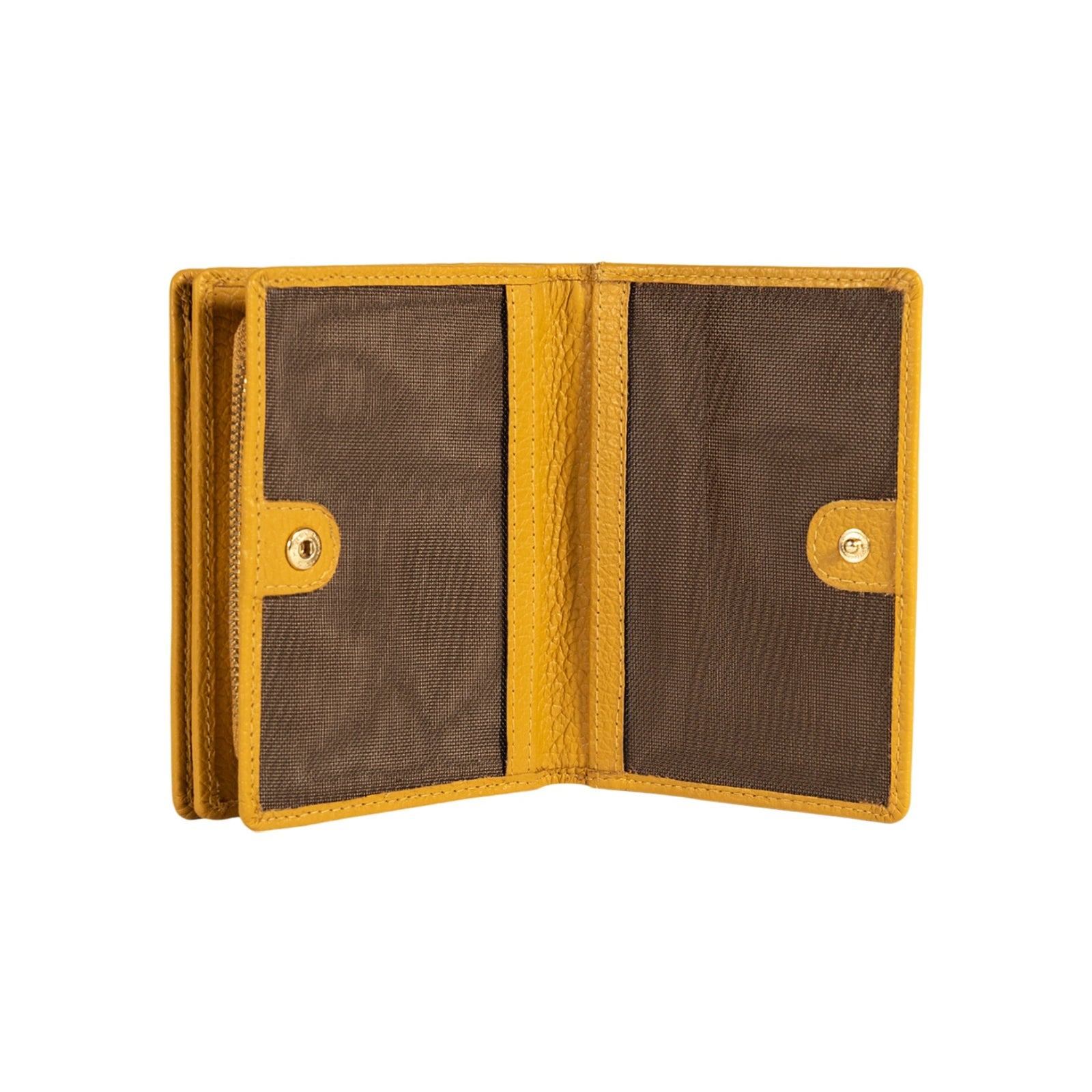RB1080GAR | Portafogli Donna Made in Italy in Vera Pelle grana Dollaro. Colore Senape. Dimensioni (da chiuso): cm 13 x 9 x 2,5-2