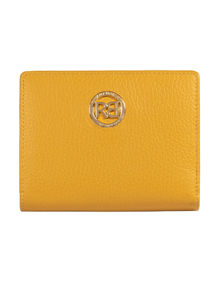 RB1080GAR | Portafogli Donna Made in Italy in Vera Pelle grana Dollaro. Colore Senape. Dimensioni (da chiuso): cm 13 x 9 x 2,5-0