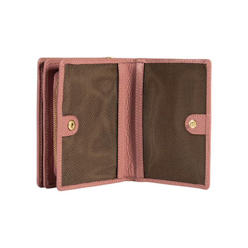 Load image into Gallery viewer, RB1080GAZ | Portafogli Donna Made in Italy in Vera Pelle grana Dollaro. Colore Rosa Antico. Dimensioni (da chiuso): cm 13 x 9 x 2,5-2
