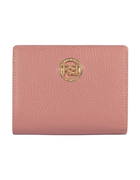 RB1080GAZ | Portafogli Donna Made in Italy in Vera Pelle grana Dollaro. Colore Rosa Antico. Dimensioni (da chiuso): cm 13 x 9 x 2,5-0