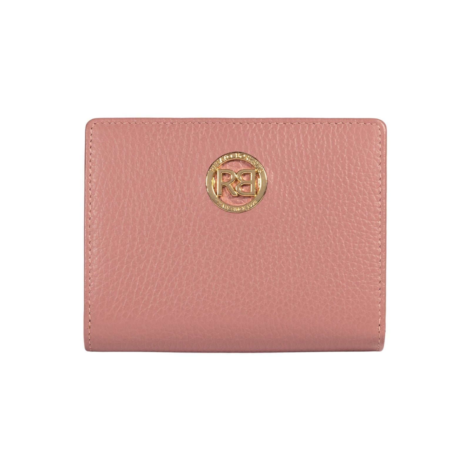 RB1080GAZ | Portafogli Donna Made in Italy in Vera Pelle grana Dollaro. Colore Rosa Antico. Dimensioni (da chiuso): cm 13 x 9 x 2,5-0