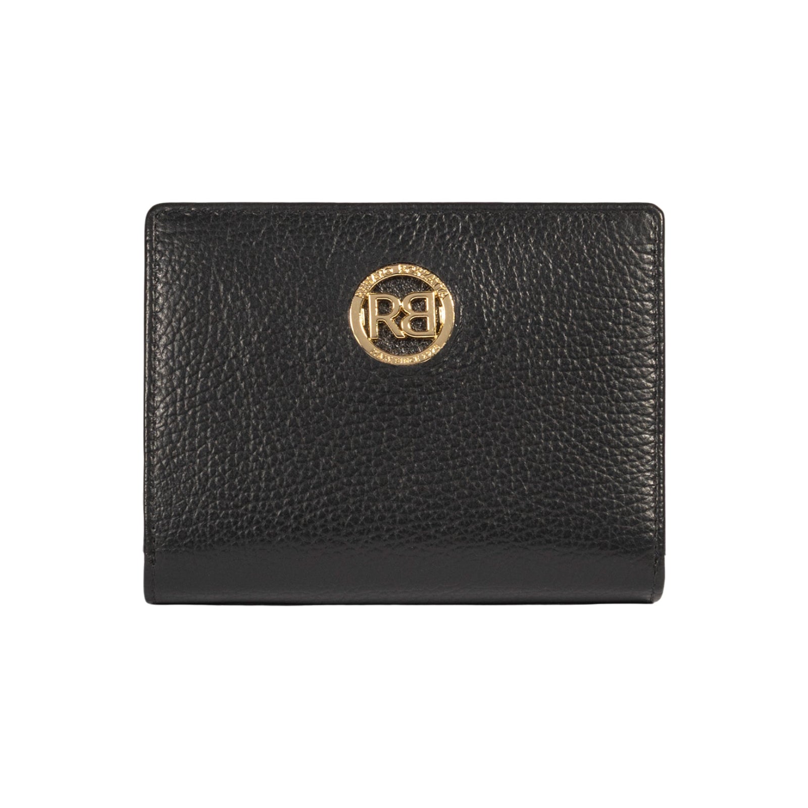 RB1080GA | Portafogli Donna Made in Italy in Vera Pelle grana Dollaro. Colore Nero. Dimensioni (da chiuso): cm 13 x 9 x 2,5-0