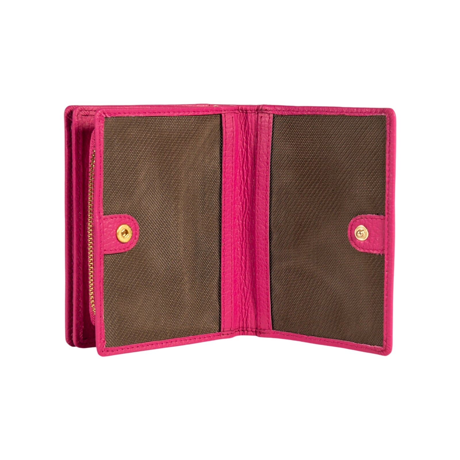 RB1080GBE | Portafogli Donna Made in Italy in Vera Pelle grana Dollaro. Colore Fuxia. Dimensioni (da chiuso): cm 13 x 9 x 2,5-2