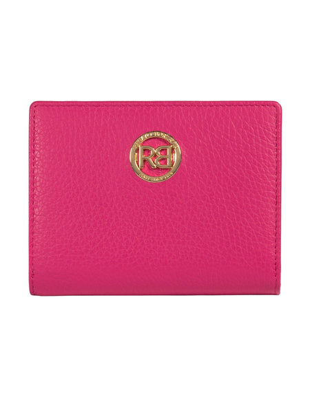 RB1080GBE | Portafogli Donna Made in Italy in Vera Pelle grana Dollaro. Colore Fuxia. Dimensioni (da chiuso): cm 13 x 9 x 2,5-0