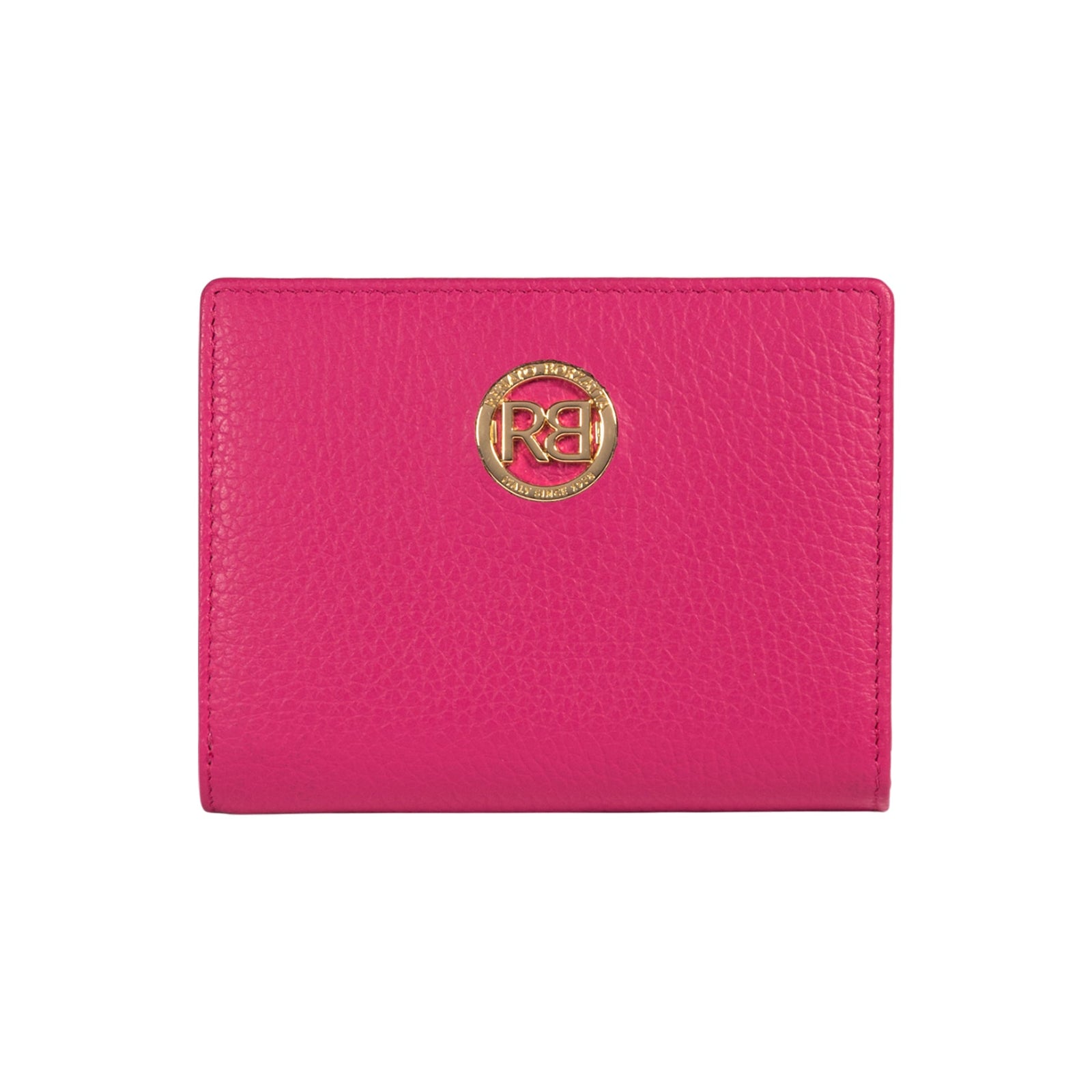 RB1080GBE | Portafogli Donna Made in Italy in Vera Pelle grana Dollaro. Colore Fuxia. Dimensioni (da chiuso): cm 13 x 9 x 2,5-0