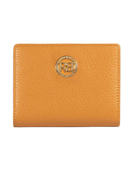 RB1080GCQ | Portafogli Donna Made in Italy in Vera Pelle grana Dollaro. Colore Cuoio. Dimensioni (da chiuso): cm 13 x 9 x 2,5-0