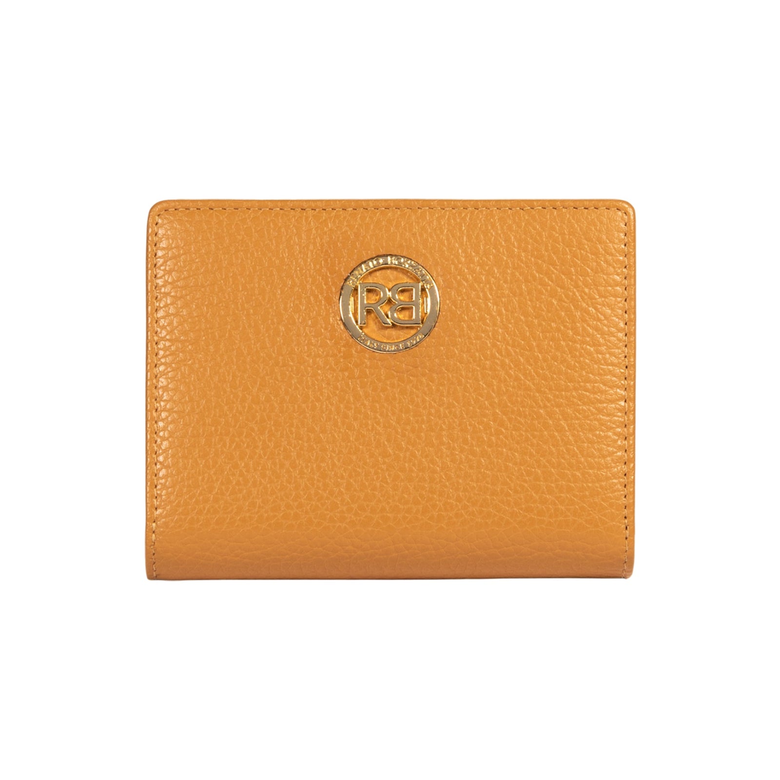 RB1080GCQ | Portafogli Donna Made in Italy in Vera Pelle grana Dollaro. Colore Cuoio. Dimensioni (da chiuso): cm 13 x 9 x 2,5-0