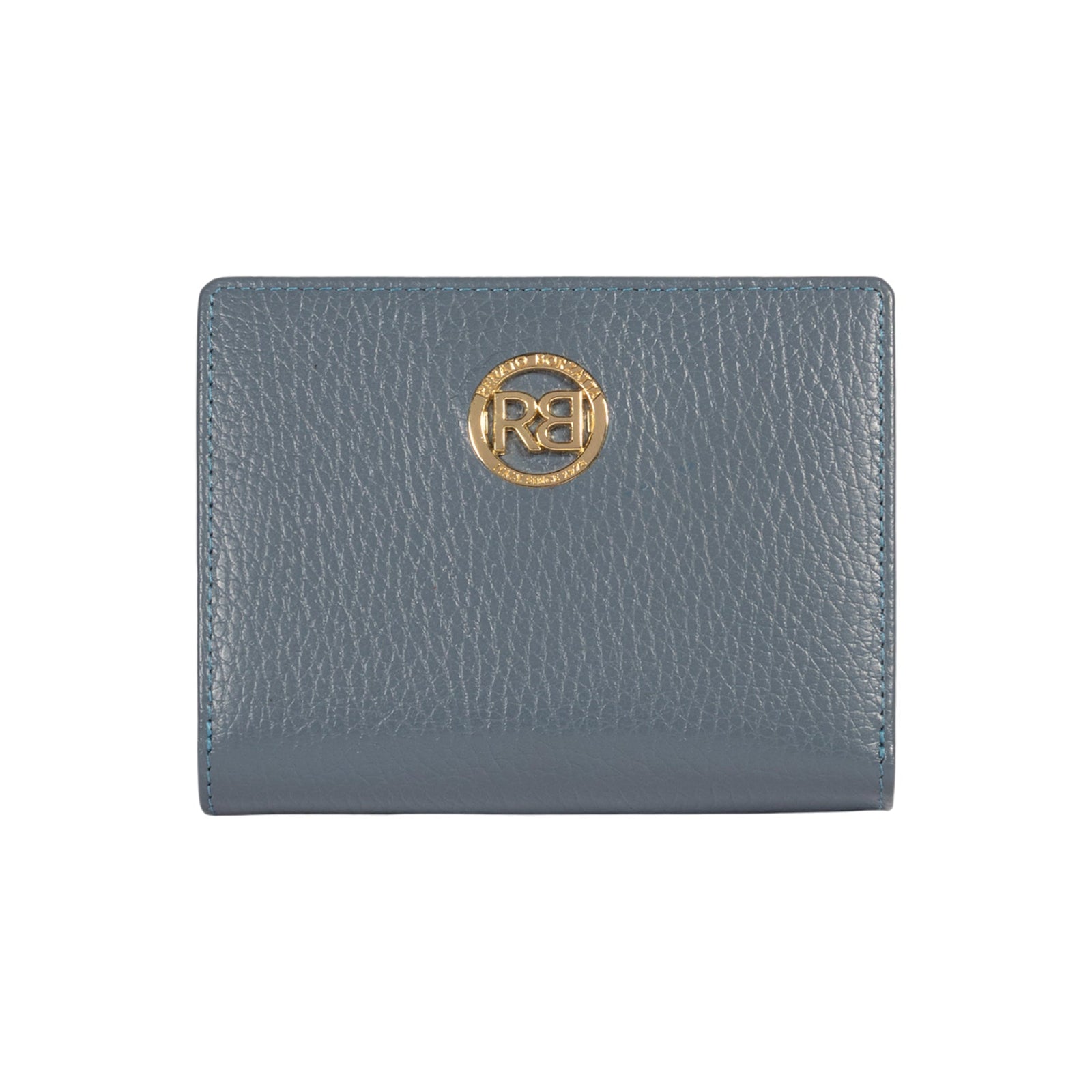 RB1080GP | Portafogli Donna Made in Italy in Vera Pelle grana Dollaro. Colore Avio. Dimensioni (da chiuso): cm 13 x 9 x 2,5-0