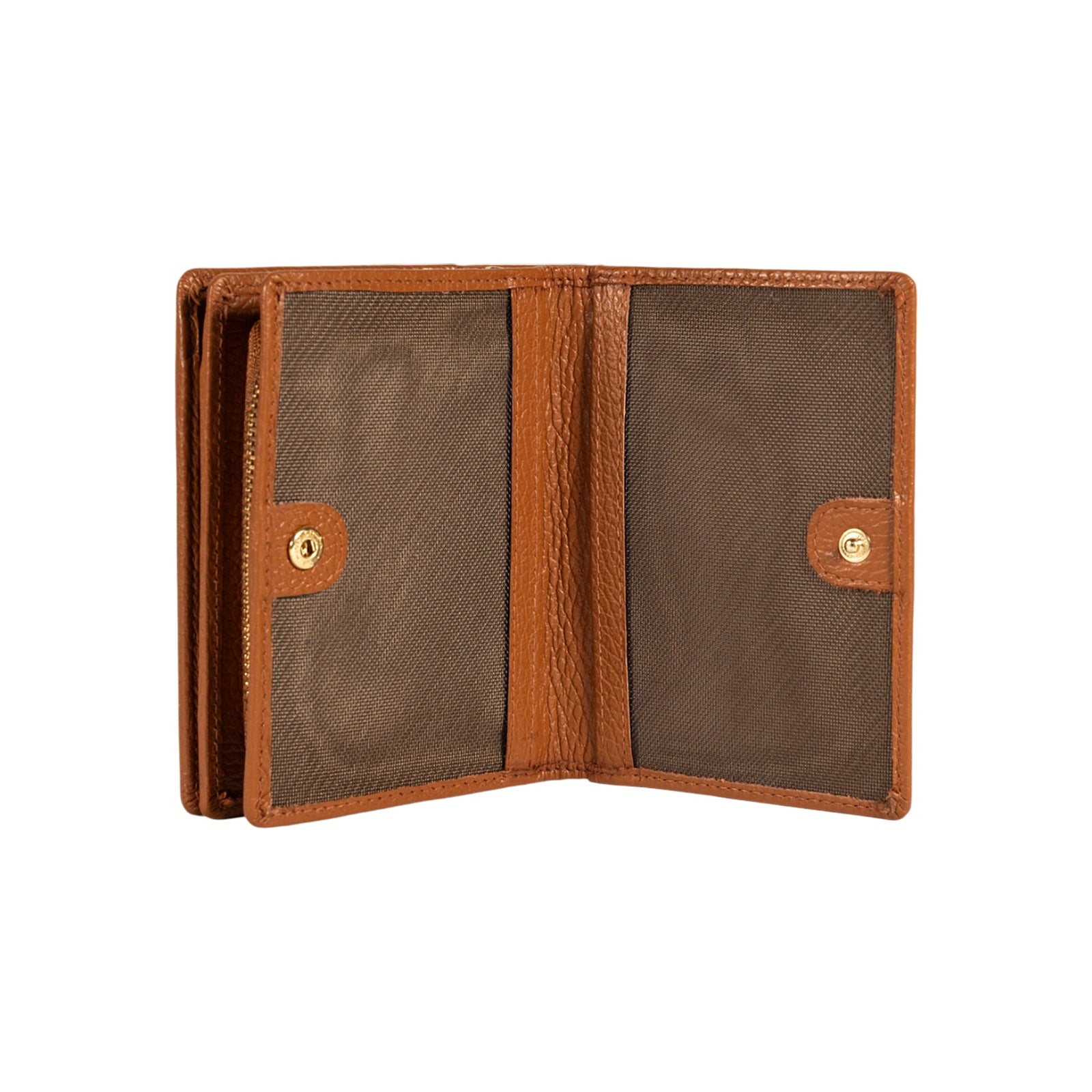 RB1080GS | Portafogli Donna Made in Italy in Vera Pelle grana Dollaro. Colore Cognac. Dimensioni (da chiuso): cm 13 x 9 x 2,5-2