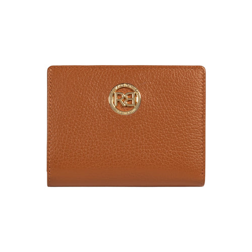 Load image into Gallery viewer, RB1080GS | Portafogli Donna Made in Italy in Vera Pelle grana Dollaro. Colore Cognac. Dimensioni (da chiuso): cm 13 x 9 x 2,5-0

