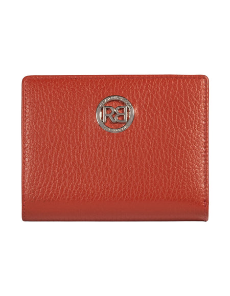 RB1080SAM | Portafogli Donna Made in Italy in Vera Pelle grana Dollaro. Colore Paprika. Dimensioni (da chiuso): cm 13 x 9 x 2,5-0