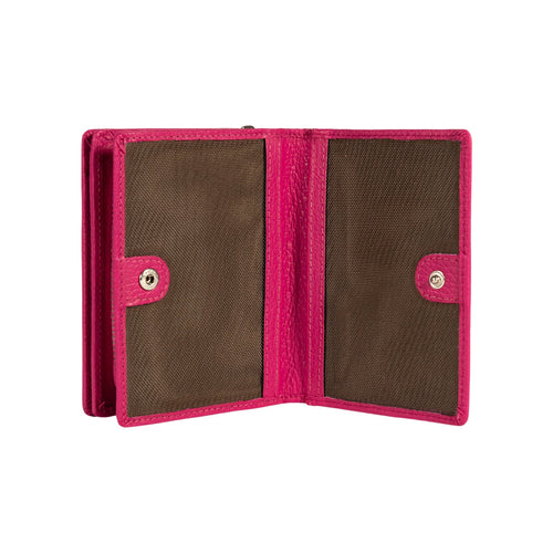 Load image into Gallery viewer, RB1080SBE | Portafogli Donna Made in Italy in Vera Pelle grana Dollaro. Colore Fuxia. Dimensioni (da chiuso): cm 13 x 9 x 2,5-2
