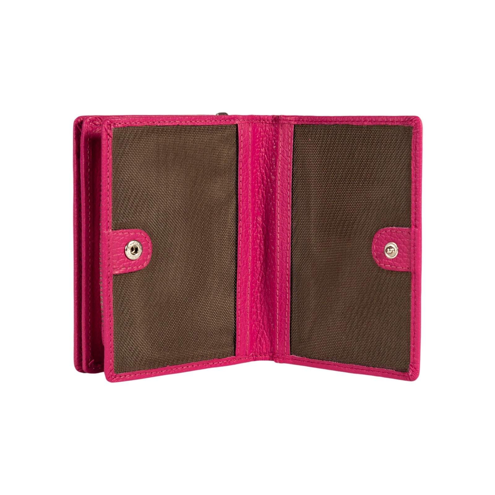 RB1080SBE | Portafogli Donna Made in Italy in Vera Pelle grana Dollaro. Colore Fuxia. Dimensioni (da chiuso): cm 13 x 9 x 2,5-2