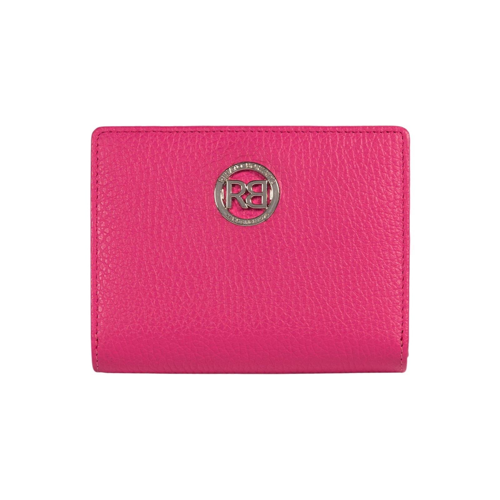 RB1080SBE | Portafogli Donna Made in Italy in Vera Pelle grana Dollaro. Colore Fuxia. Dimensioni (da chiuso): cm 13 x 9 x 2,5-0