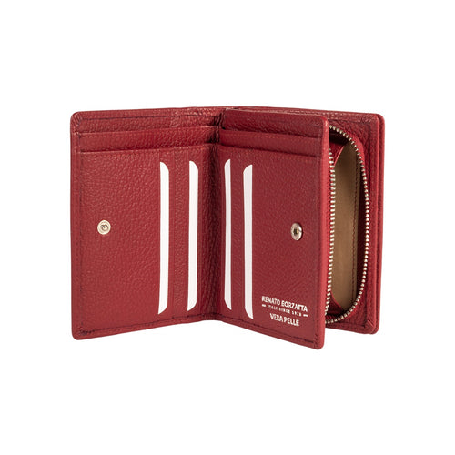 Load image into Gallery viewer, RB1080SQ | Portafogli Donna Made in Italy in Vera Pelle grana Dollaro. Colore Rubino. Dimensioni (da chiuso): cm 13 x 9 x 2,5-1
