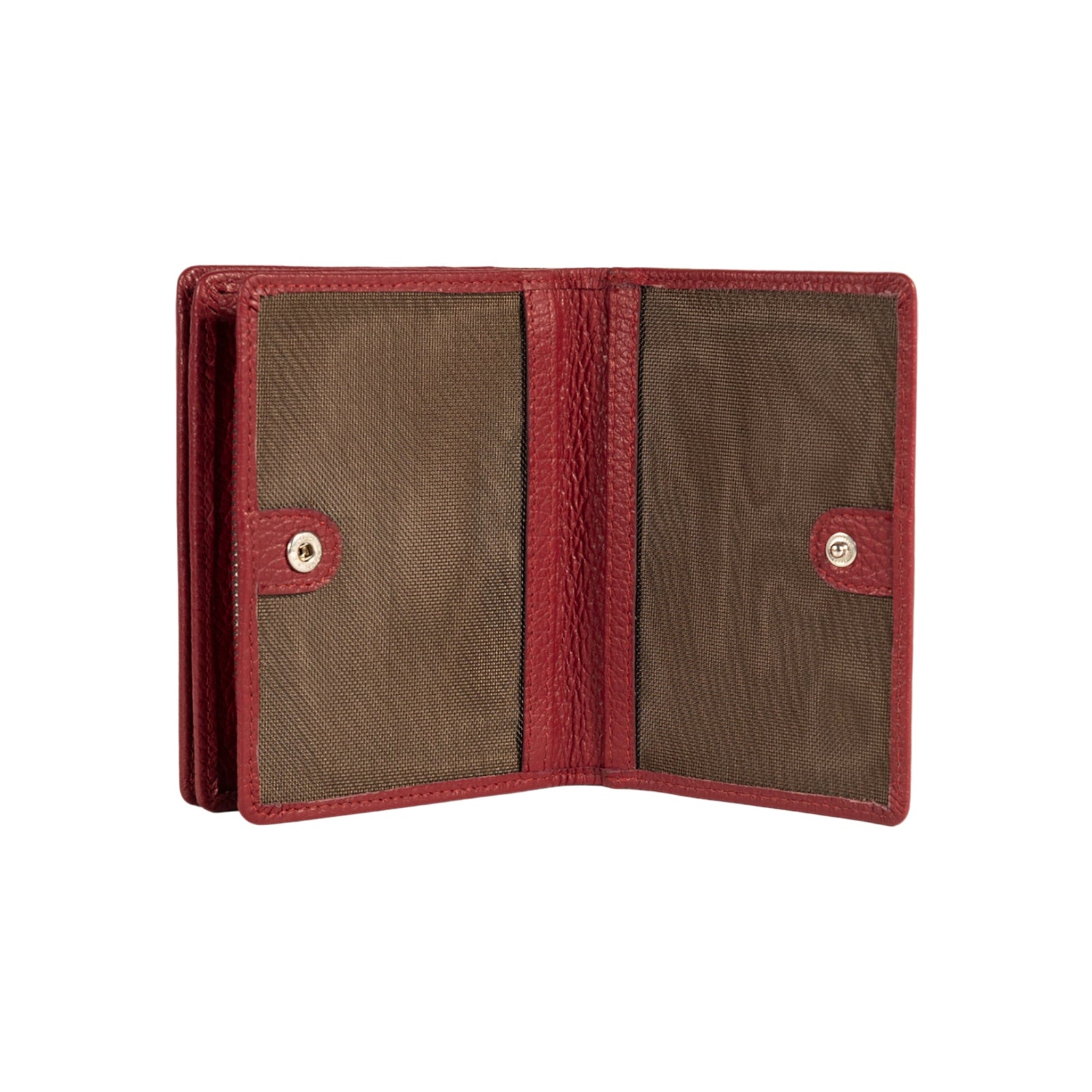 RB1080SQ | Portafogli Donna Made in Italy in Vera Pelle grana Dollaro. Colore Rubino. Dimensioni (da chiuso): cm 13 x 9 x 2,5-2