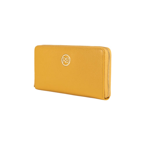 Load image into Gallery viewer, RB1081GAR | Portafogli Donna con chiusura lampo Made in Italy in Vera Pelle grana Dollaro. Colore Senape. Dimensioni: cm 20 x 10 x 2,5-1
