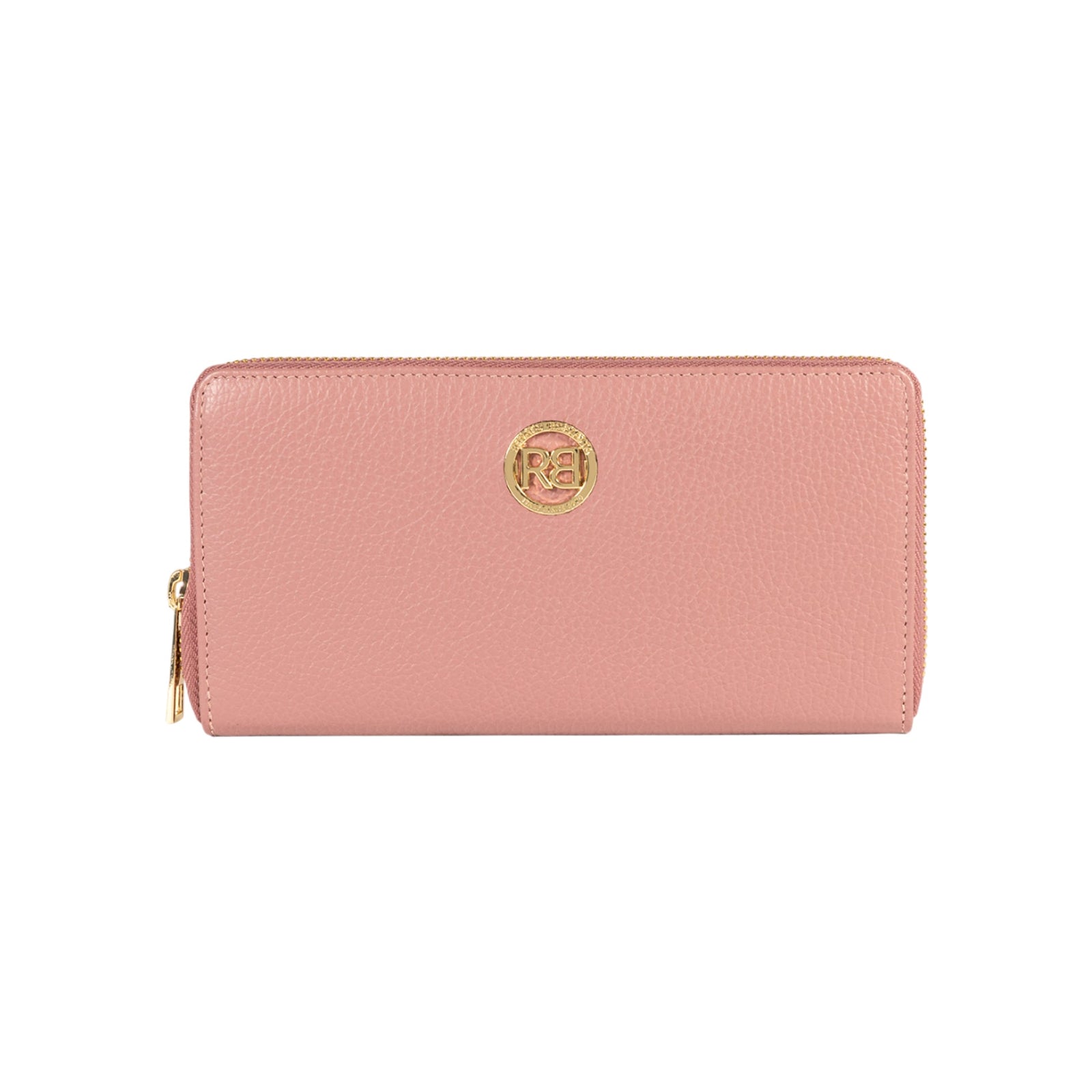 RB1081GAZ | Portafogli Donna con chiusura lampo Made in Italy in Vera Pelle grana Dollaro. Colore Rosa Antico. Dimensioni: cm 20 x 10 x 2,5-0