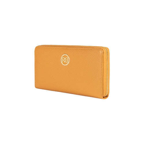 Load image into Gallery viewer, RB1081GCQ | Portafogli Donna con chiusura lampo Made in Italy in Vera Pelle grana Dollaro. Colore Cuoio. Dimensioni: cm 20 x 10 x 2,5-1
