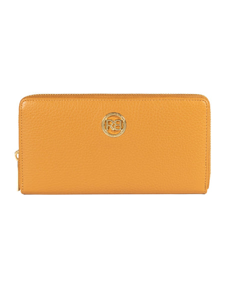RB1081GCQ | Portafogli Donna con chiusura lampo Made in Italy in Vera Pelle grana Dollaro. Colore Cuoio. Dimensioni: cm 20 x 10 x 2,5-0