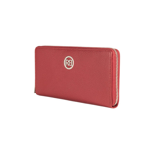 Load image into Gallery viewer, RB1081SQ | Portafogli Donna con chiusura lampo Made in Italy in Vera Pelle grana Dollaro. Colore Rubino. Dimensioni: cm 20 x 10 x 2,5-1
