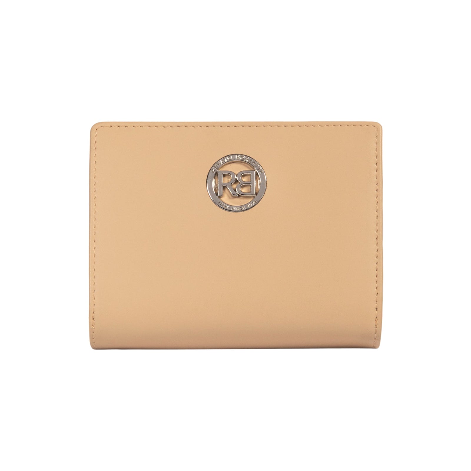 RB1083SAL | Portafogli Donna Made in Italy in Vera Pelle Liscia Opaca. Colore Beige. Dimensioni (da chiuso): cm 13 x 9 x 2,5-0