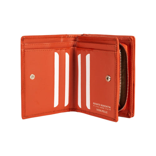 Load image into Gallery viewer, RB1083SAM | Portafogli Donna Made in Italy in Vera Pelle Liscia Opaca. Colore Paprika. Dimensioni (da chiuso): cm 13 x 9 x 2,5-1
