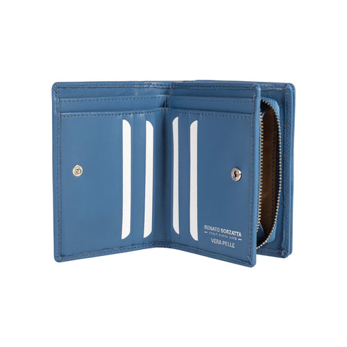 Load image into Gallery viewer, RB1083SCP | Portafogli Donna Made in Italy in Vera Pelle Liscia Opaca. Colore Glicine. Dimensioni (da chiuso): cm 13 x 9 x 2,5-1
