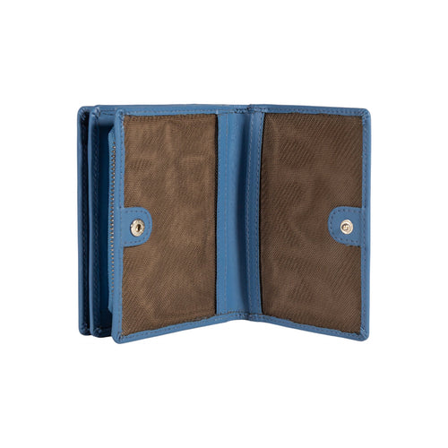 Load image into Gallery viewer, RB1083SCP | Portafogli Donna Made in Italy in Vera Pelle Liscia Opaca. Colore Glicine. Dimensioni (da chiuso): cm 13 x 9 x 2,5-2
