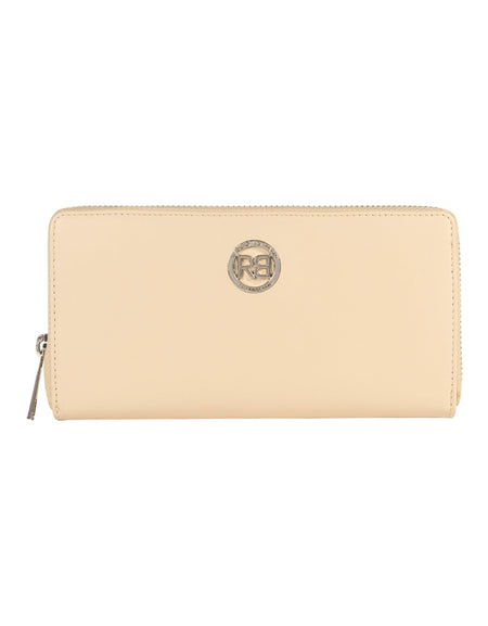 RB1084SAL | Portafogli Donna con chiusura lampo Made in Italy in Vera Pelle Liscia Opaca. Colore Beige. Dimensioni: cm 20 x 10 x 2,5-0