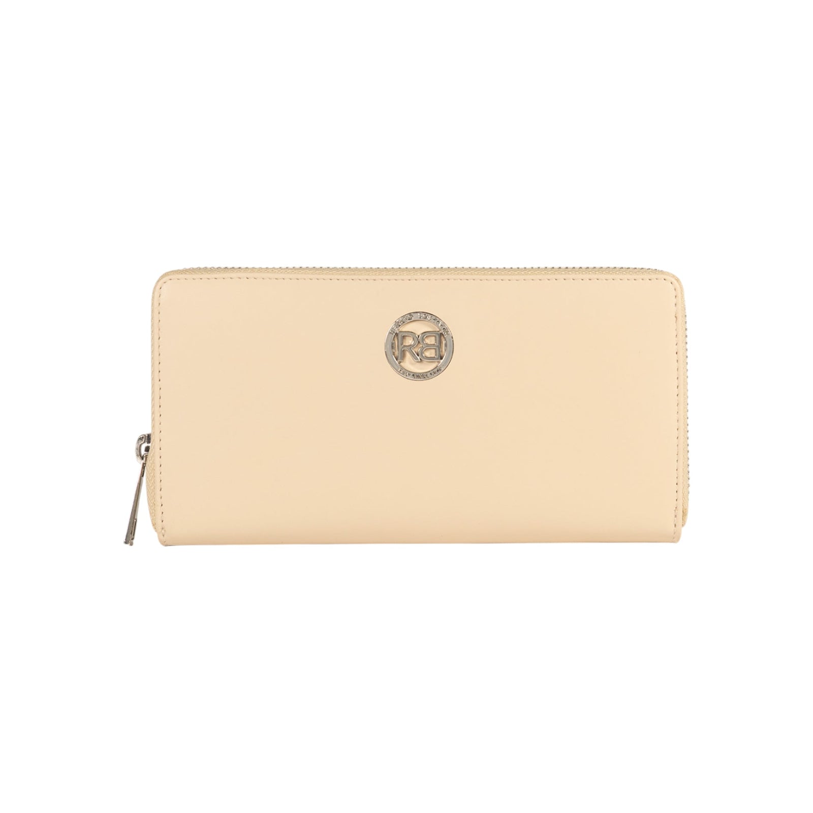 RB1084SAL | Portafogli Donna con chiusura lampo Made in Italy in Vera Pelle Liscia Opaca. Colore Beige. Dimensioni: cm 20 x 10 x 2,5-0