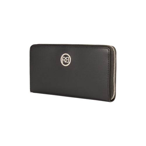 Load image into Gallery viewer, RB1084SA | Portafogli Donna con chiusura lampo Made in Italy in Vera Pelle Liscia Opaca. Colore Nero. Dimensioni: cm 20 x 10 x 2,5-1
