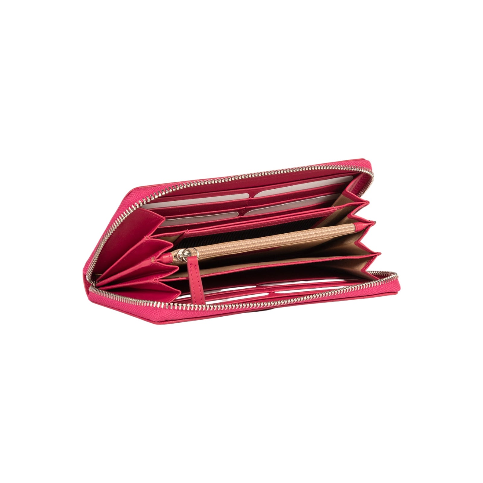 RB1084SBE | Portafogli Donna con chiusura lampo Made in Italy in Vera Pelle Liscia Opaca. Colore Fuxia. Dimensioni: cm 20 x 10 x 2,5-2