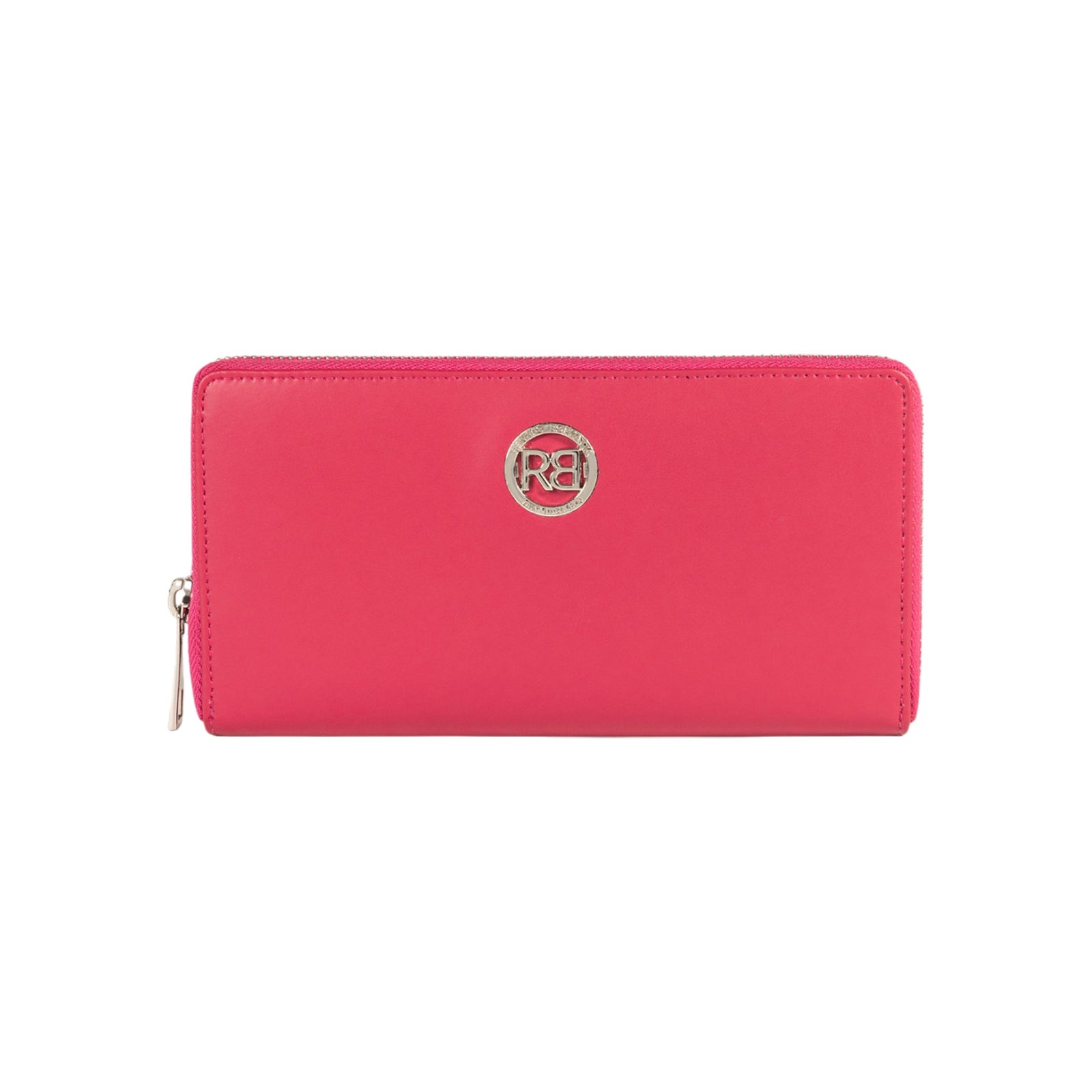 RB1084SBE | Portafogli Donna con chiusura lampo Made in Italy in Vera Pelle Liscia Opaca. Colore Fuxia. Dimensioni: cm 20 x 10 x 2,5-0