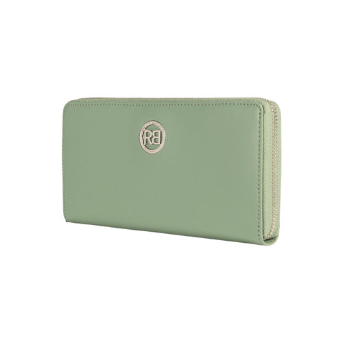 Load image into Gallery viewer, RB1084SBF | Portafogli Donna con chiusura lampo Made in Italy in Vera Pelle Liscia Opaca. Colore Menta. Dimensioni: cm 20 x 10 x 2,5-1
