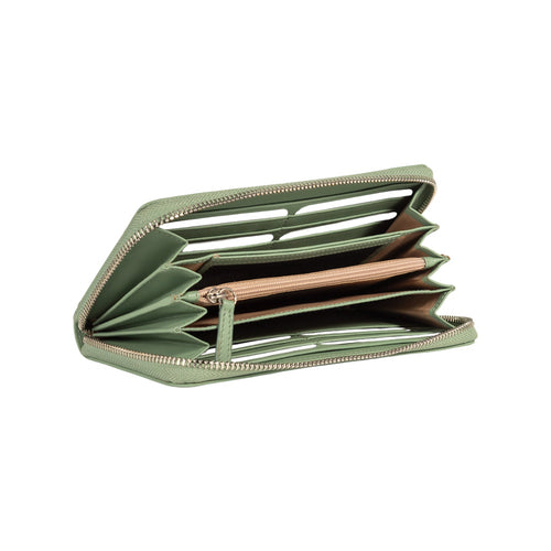 Load image into Gallery viewer, RB1084SBF | Portafogli Donna con chiusura lampo Made in Italy in Vera Pelle Liscia Opaca. Colore Menta. Dimensioni: cm 20 x 10 x 2,5-2
