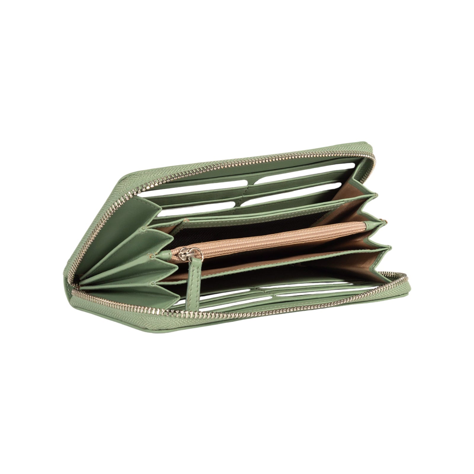 RB1084SBF | Portafogli Donna con chiusura lampo Made in Italy in Vera Pelle Liscia Opaca. Colore Menta. Dimensioni: cm 20 x 10 x 2,5-2