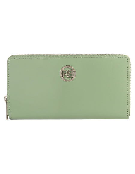 RB1084SBF | Portafogli Donna con chiusura lampo Made in Italy in Vera Pelle Liscia Opaca. Colore Menta. Dimensioni: cm 20 x 10 x 2,5-0