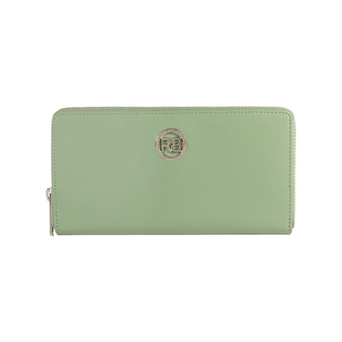 Load image into Gallery viewer, RB1084SBF | Portafogli Donna con chiusura lampo Made in Italy in Vera Pelle Liscia Opaca. Colore Menta. Dimensioni: cm 20 x 10 x 2,5-0
