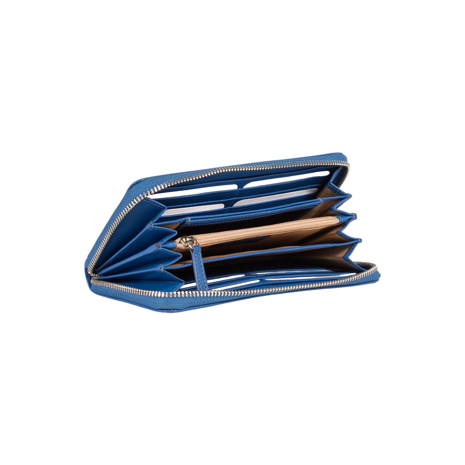 RB1084SCH | Portafogli Donna con chiusura lampo Made in Italy in Vera Pelle Liscia Opaca. Colore Royal Blu. Dimensioni: cm 20 x 10 x 2,5-2