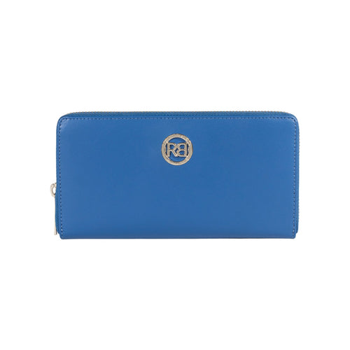 Load image into Gallery viewer, RB1084SCH | Portafogli Donna con chiusura lampo Made in Italy in Vera Pelle Liscia Opaca. Colore Royal Blu. Dimensioni: cm 20 x 10 x 2,5-0
